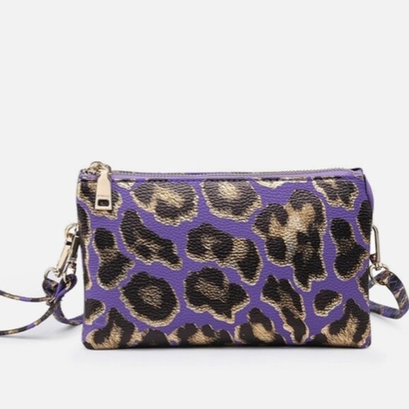 Jen & Co Riley 3 Compartment Crossbody/Wristlet Bag Leopard Print NWT - Picture 1 of 1